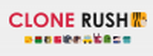 Low-resolution promotional banner for Clone Rush, showing the game's title artwork.